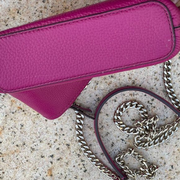 Kate Spade Polly Pink Genuine Leather Gold Chain Crossbody EUC coquette barbie - Picture 4 of 13